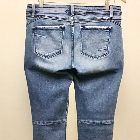 KanCan 11(29) Distressed Women’s Jeans Mid Rise Tapered Leg Stretch KC8575M - Picture 6 of 8